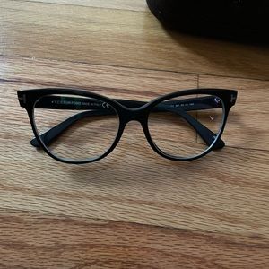 TOM FORD TF5291-052 Women's Black Frame Blue Block Lens Cat Eye Eyeglasses 55MM.